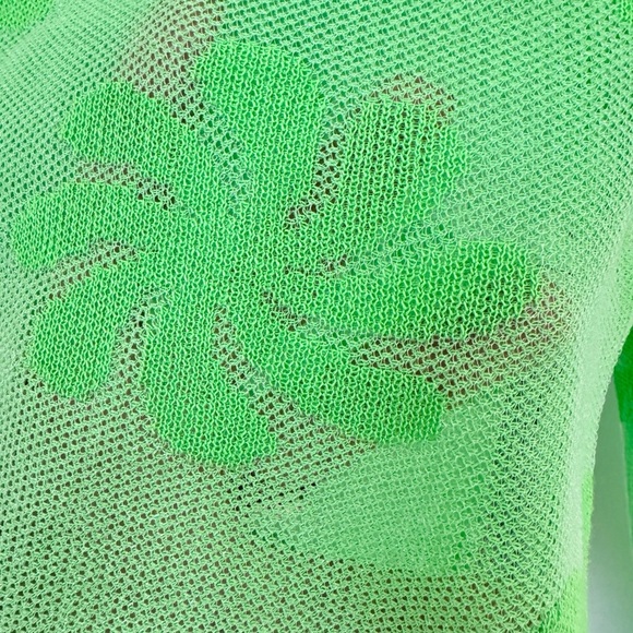 💚ZARA Green Crop Floral Pattern Long Sleeve Top Blouse Top - Picture 4 of 4